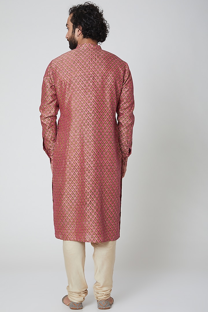 Rose Gold Printed Kurta by Gaurav Katta at Pernia's Pop Up Shop
