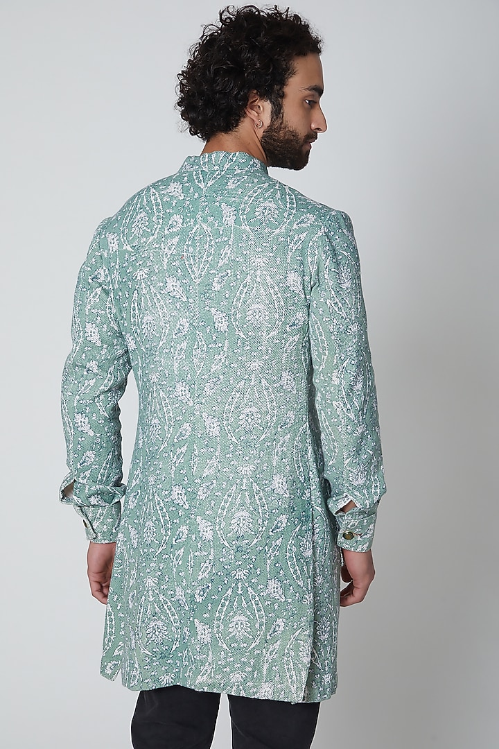 Mint Green Printed Kurta by Gaurav Katta at Pernia's Pop Up Shop