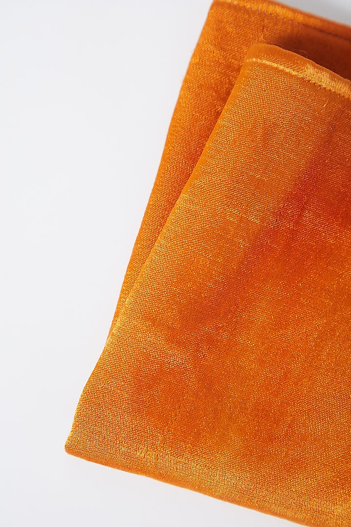 Mustard Modal Silk Pocket Square by Gaurav Katta at Pernia's Pop Up Shop