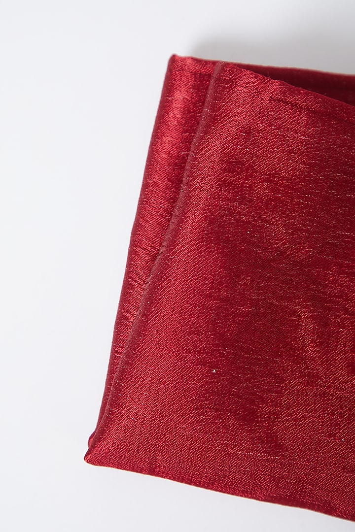 Red Modal Silk Pocket Square by Gaurav Katta at Pernia's Pop Up Shop