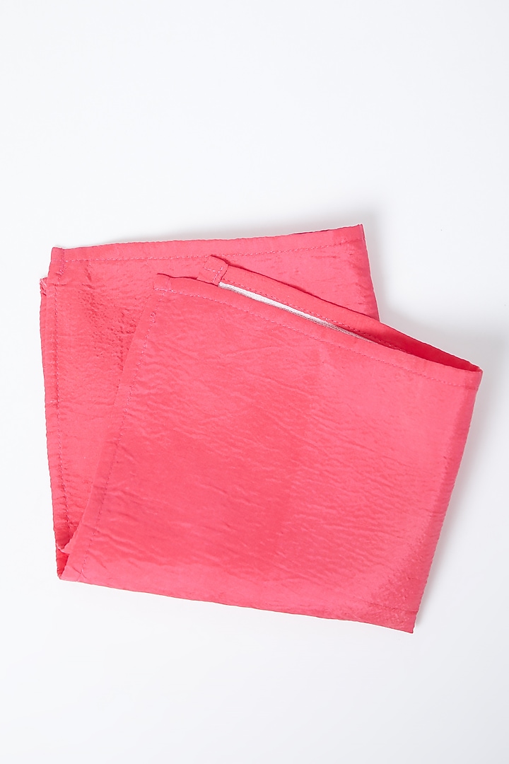 Peach Modal Silk Pocket Square by Gaurav Katta at Pernia's Pop Up Shop