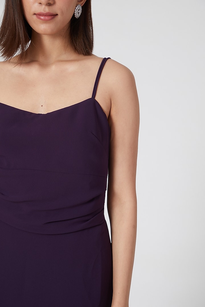 Purple Micro Crepe Pencil Cocktail Dress by Gauri and Nainika at Pernia's Pop Up Shop