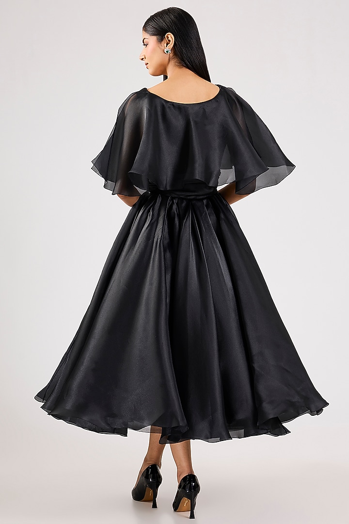 Black Organza Party Wear Dress by Gauri And Nainika at Pernia's Pop Up Shop
