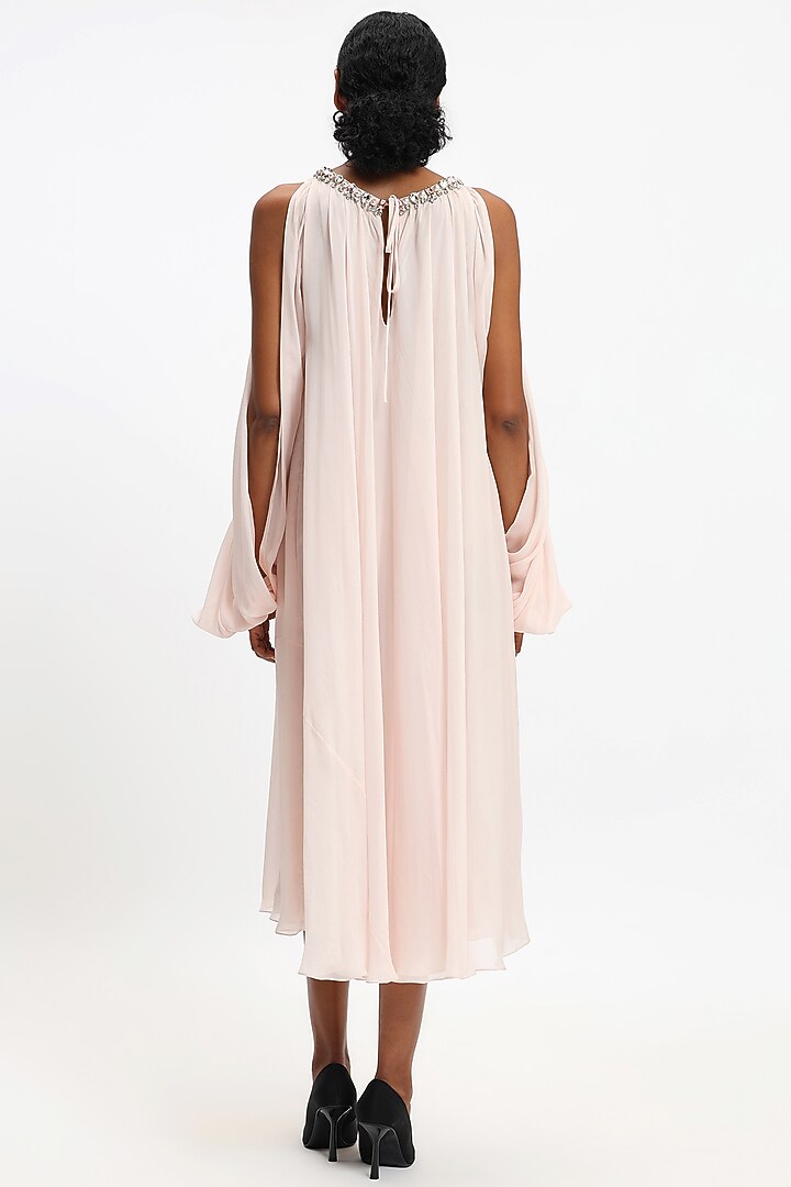Light Pink Pure Chiffon Party Wear Dress by Gauri And Nainika at Pernia's Pop Up Shop
