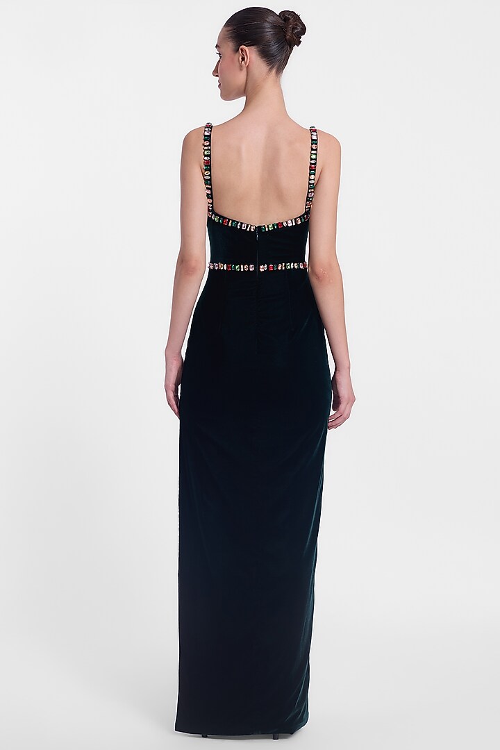 Black Velvet Wedding Gown by Gauri And Nainika at Pernia's Pop Up Shop