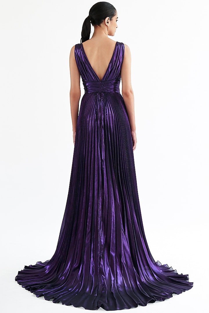 Purple Lame Bridal Gown by Gauri And Nainika at Pernia's Pop Up Shop