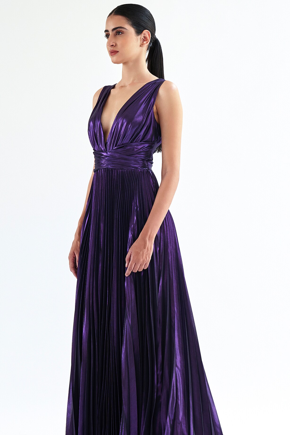 Purple Lame Gown by Gauri And Nainika at Pernia's Pop Up Shop 2025