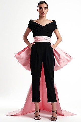 Light Pink Taffeta Belt by Gauri And Nainika