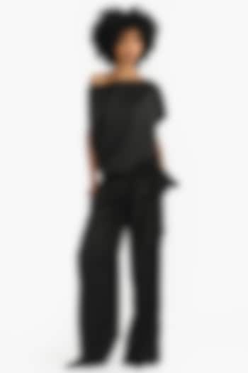 Black Satin Co-Ord Set by Gauri And Nainika at Pernia's Pop Up Shop
