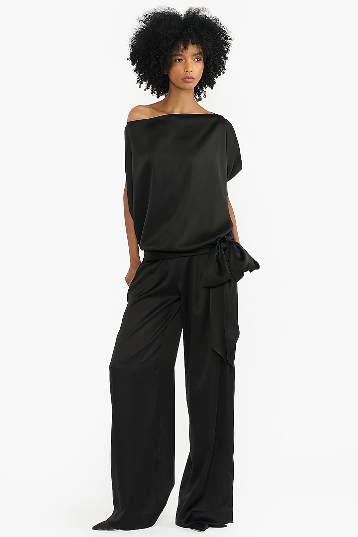 Black Satin Co-Ord Set by Gauri And Nainika at Pernia's Pop Up Shop