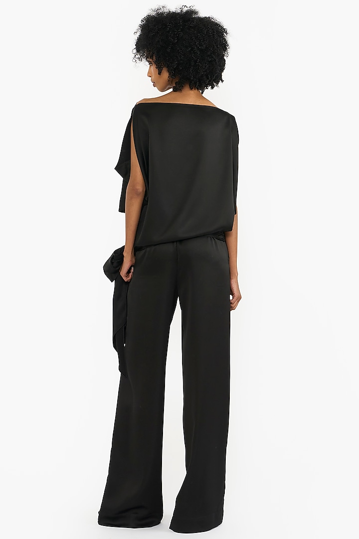 Black Satin Co-Ord Set by Gauri And Nainika at Pernia's Pop Up Shop