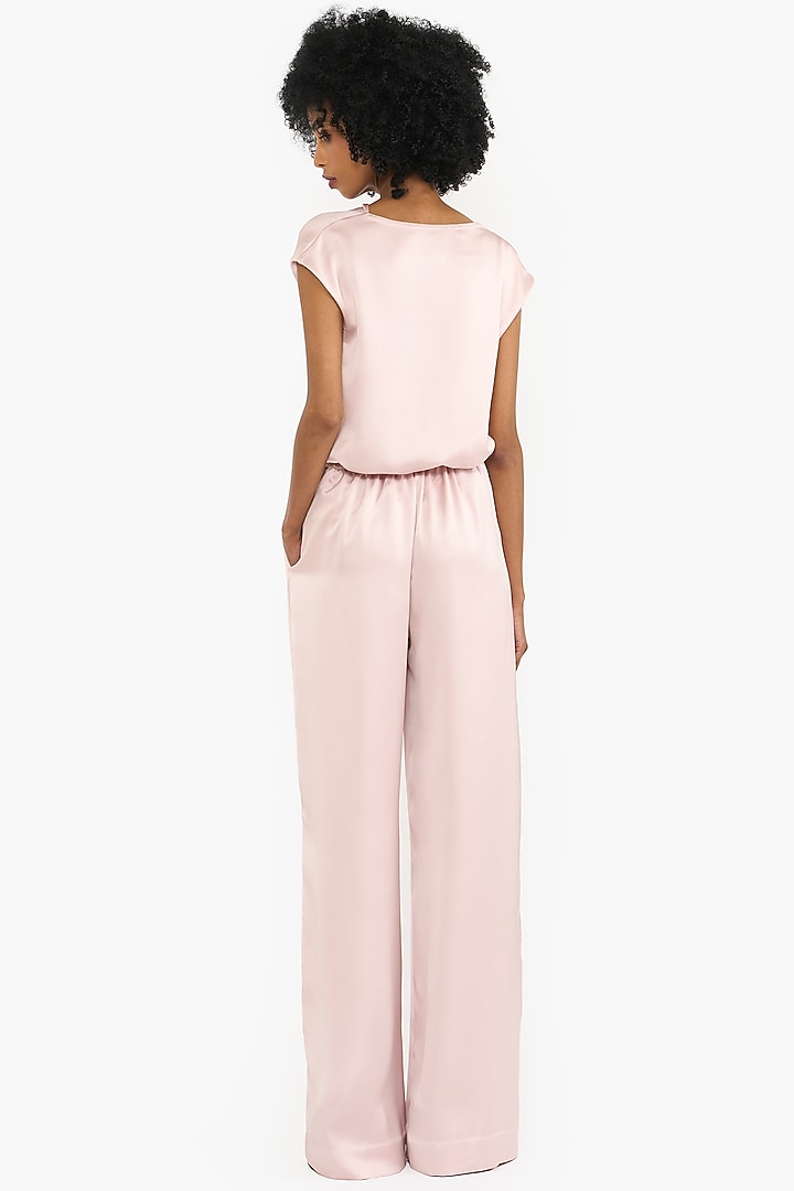 Blush Pink Satin Co-Ord Set by Gauri And Nainika at Pernia's Pop Up Shop