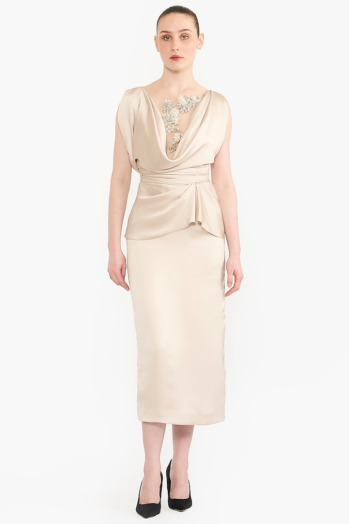Sea Mist Satin Co-Ord Set by Gauri And Nainika at Pernia's Pop Up Shop