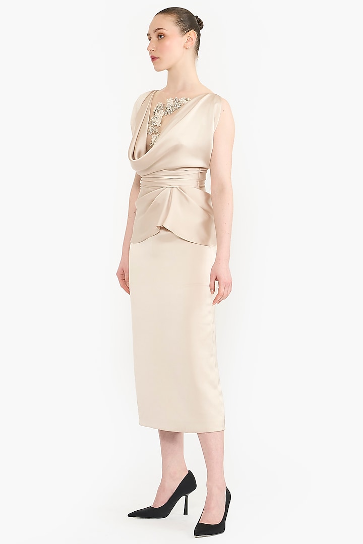 Sea Mist Satin Co-Ord Set by Gauri And Nainika at Pernia's Pop Up Shop