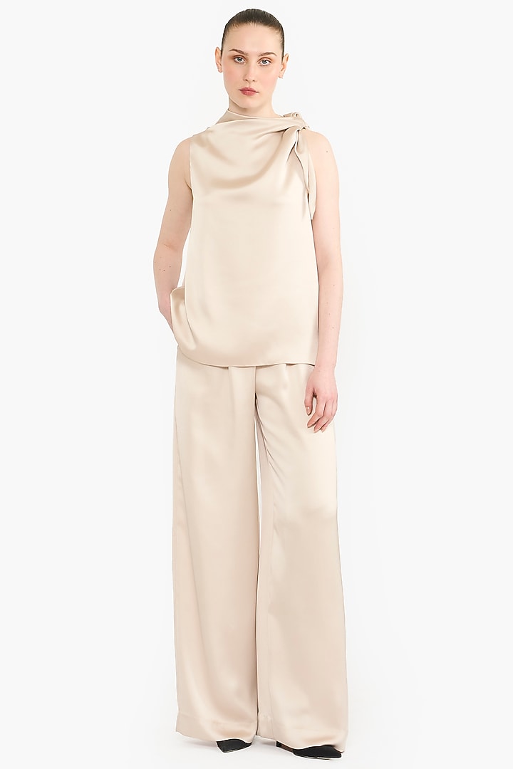 Sea Mist Satin Co-Ord Set by Gauri And Nainika at Pernia's Pop Up Shop