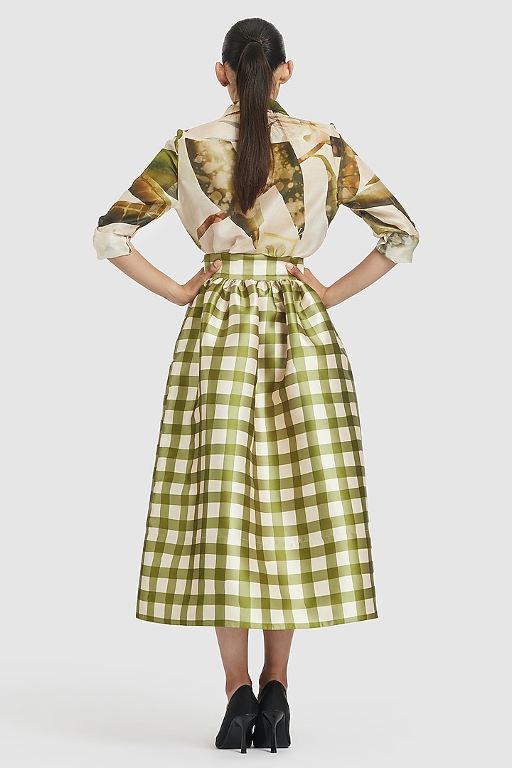 Ivory Chanderi Printed Shirt by Gauri and Nainika at Pernia's Pop Up Shop