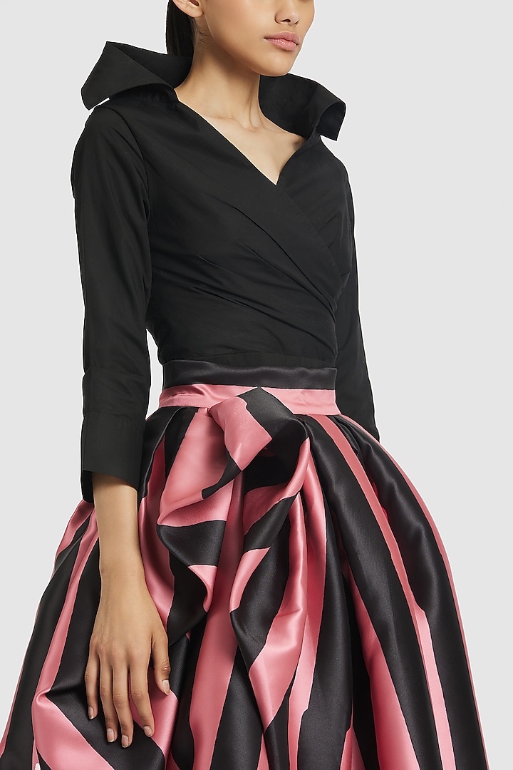 Black Cotton Shirt Top by Gauri and Nainika at Pernia's Pop Up Shop