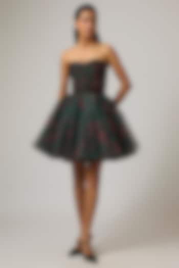Black Tulle Mini Strapless Party Wear Dress by Gauri And Nainika at Pernia's Pop Up Shop