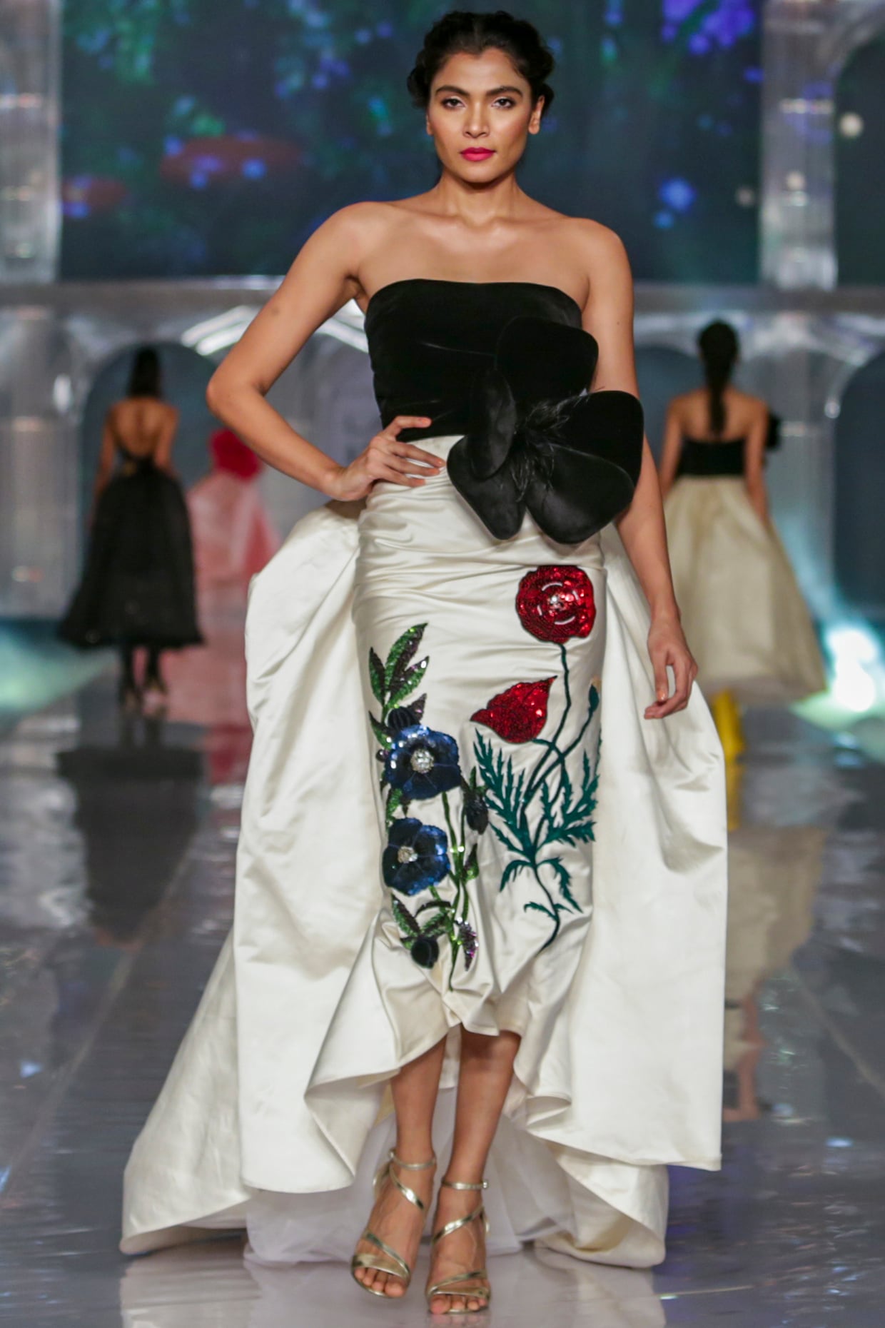 Ivory Embroidered Corset Dress Design 