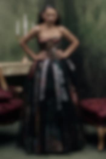 Multi-Colored Tulle Corseted Party Wear Dress by Gauri And Nainika at Pernia's Pop Up Shop