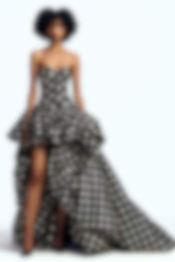 Black Mikado High-Low Bridal Gown by Gauri and Nainika at Pernia's Pop Up Shop