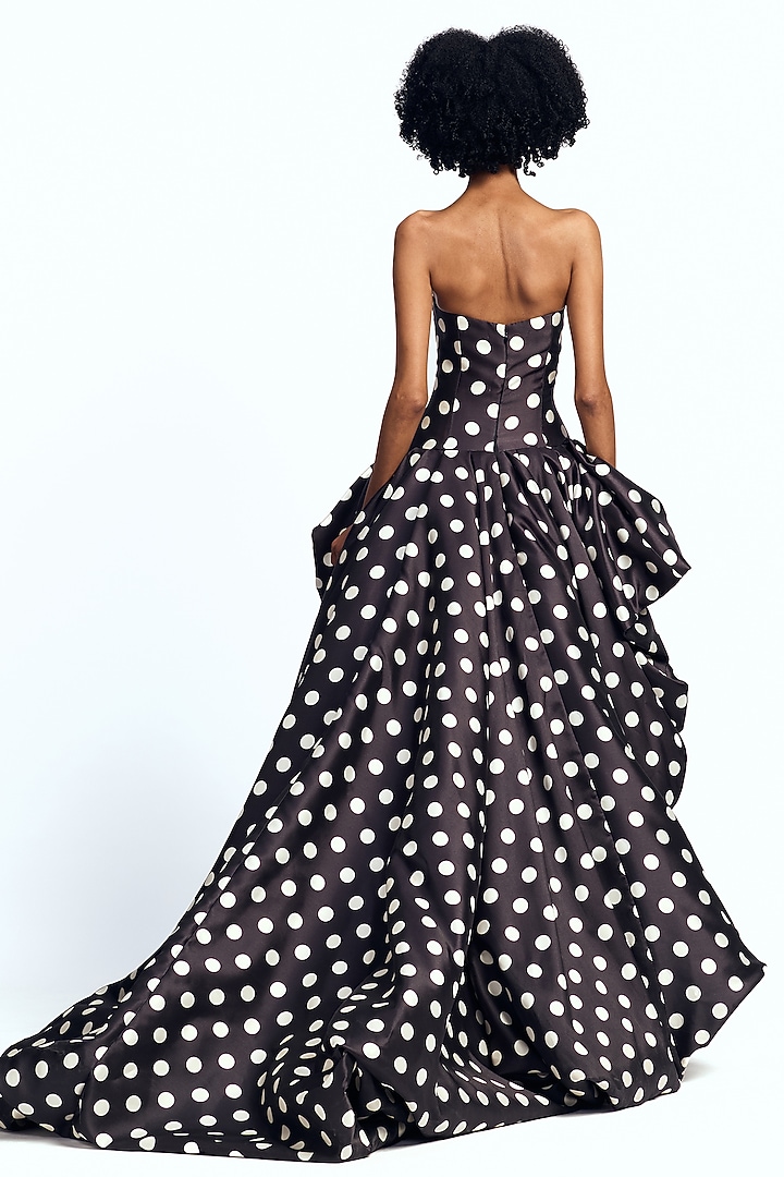 Black Mikado High-Low Bridal Gown by Gauri and Nainika at Pernia's Pop Up Shop