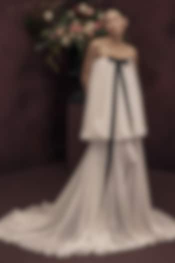 Ivory Chiffon Strapless Balloon Bridal Gown by Gauri and Nainika at Pernia's Pop Up Shop