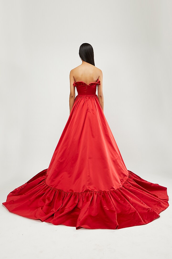 Red Strapless Gown by Gauri and Nainika at Pernia's Pop Up Shop