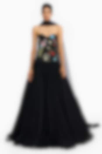 Black Tulle Skirt Set by Gauri And Nainika at Pernia's Pop Up Shop