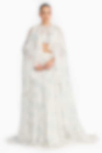 Lavender Chiffon Printed Jacket Bridal Lehenga Set by Gauri And Nainika at Pernia's Pop Up Shop