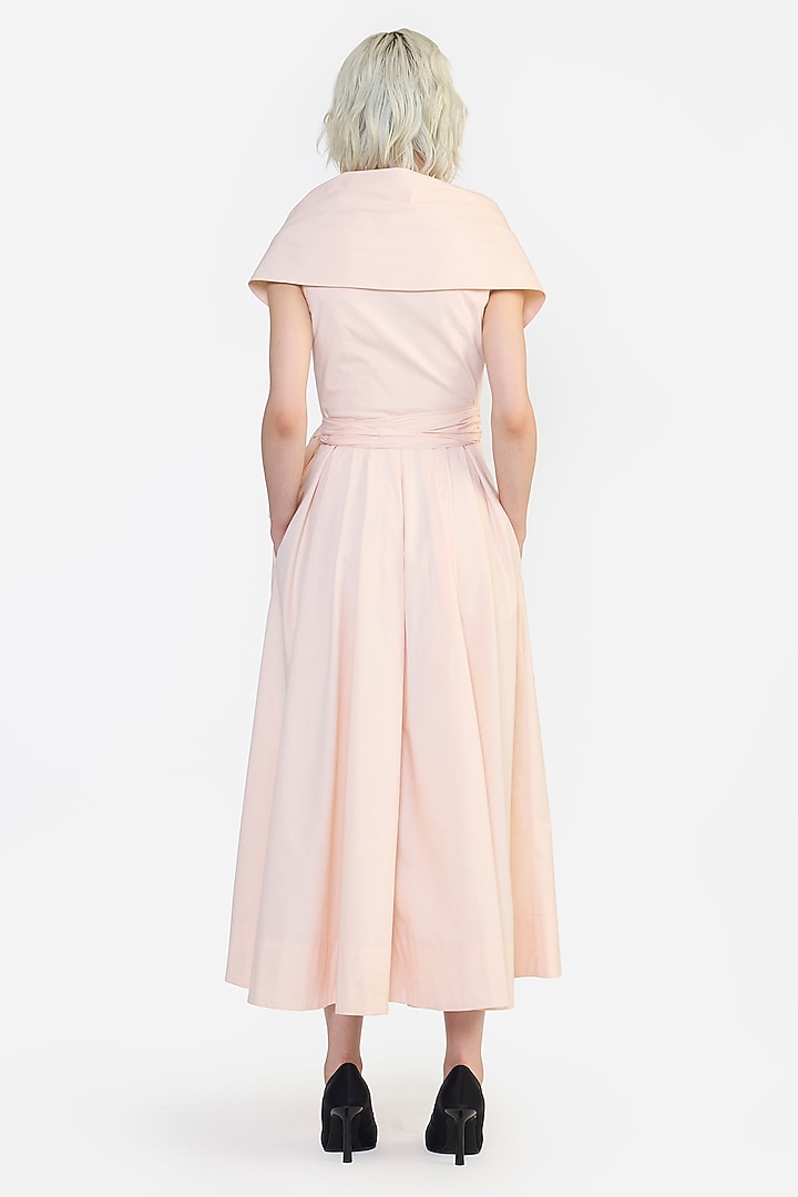 Light Peach Cotton Wrap Cocktail Dress by Gauri and Nainika at Pernia's Pop Up Shop
