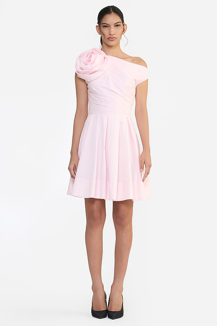 Pink Cotton Mini Cocktail Dress by Gauri and Nainika at Pernia's Pop Up Shop