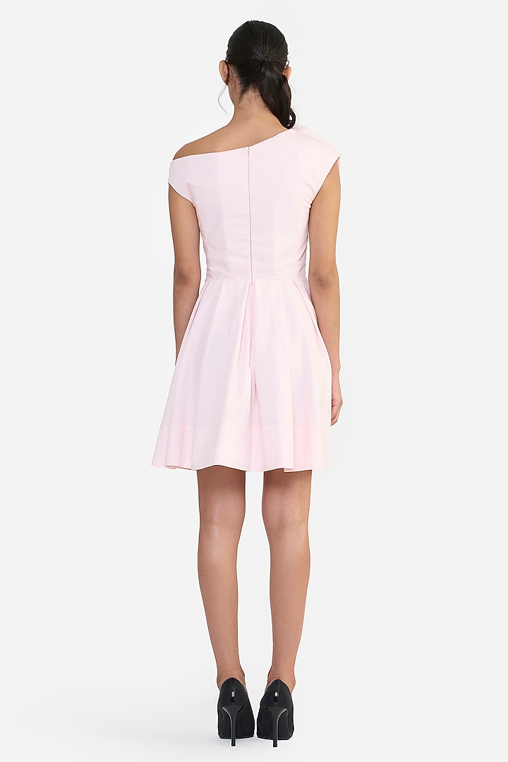 Pink Cotton Mini Cocktail Dress by Gauri and Nainika at Pernia's Pop Up Shop