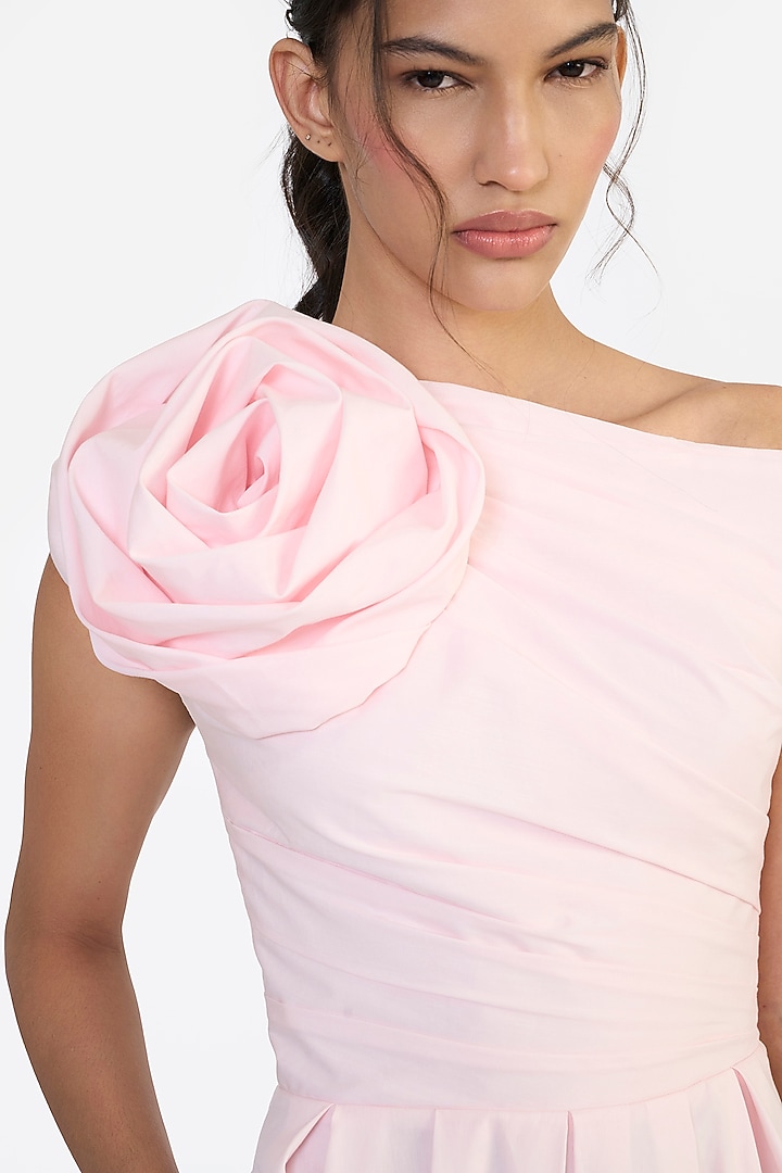 Pink Cotton Mini Cocktail Dress by Gauri and Nainika at Pernia's Pop Up Shop