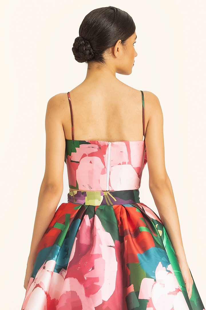 Multi-Colored Mikado Printed Corset Top by Gauri And Nainika at Pernia's Pop Up Shop