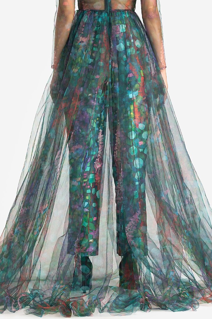 Multi-Colored Mikado Printed Tapered Pants by Gauri And Nainika at Pernia's Pop Up Shop