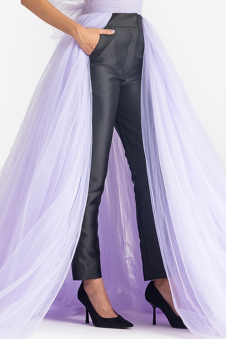 Mauve Net Tie-Up Trail Top by Gauri and Nainika at Pernia's Pop Up Shop