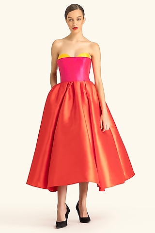 Multi-Colored Midi Dress by Gauri and Nainika