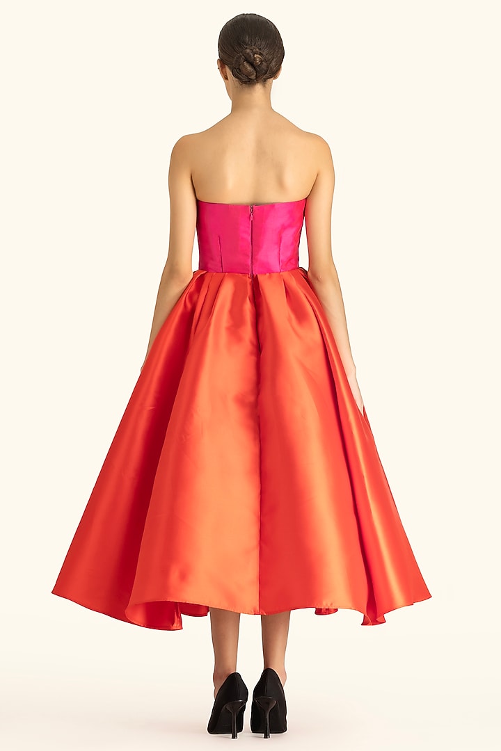 Multi-Colored Midi Party Wear Dress by Gauri and Nainika at Pernia's Pop Up Shop