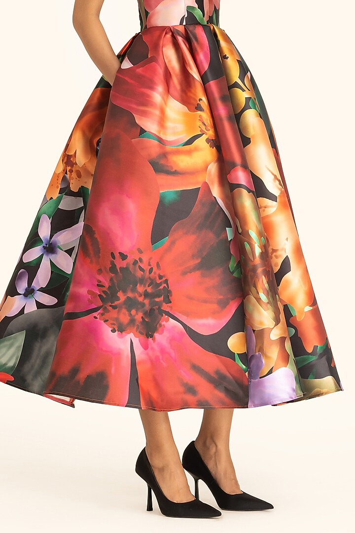 Blue Green Multi Mikado Dress