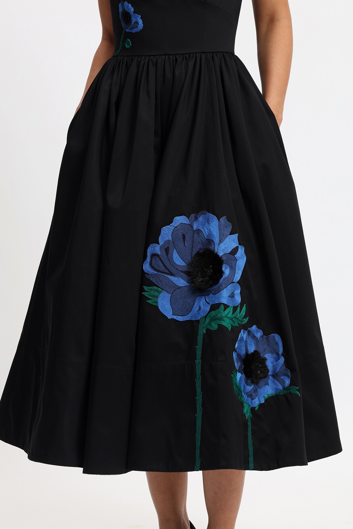 Black Cotton Botanical Embroidered Midi Party Wear Dress by Gauri and  Nainika at Pernia's Pop Up Shop 2026