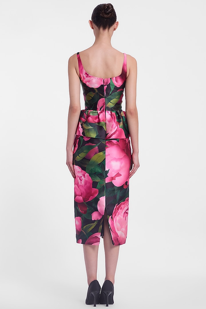 Multi-Colored Mikado Pencil Party Wear Dress by Gauri And Nainika at Pernia's Pop Up Shop