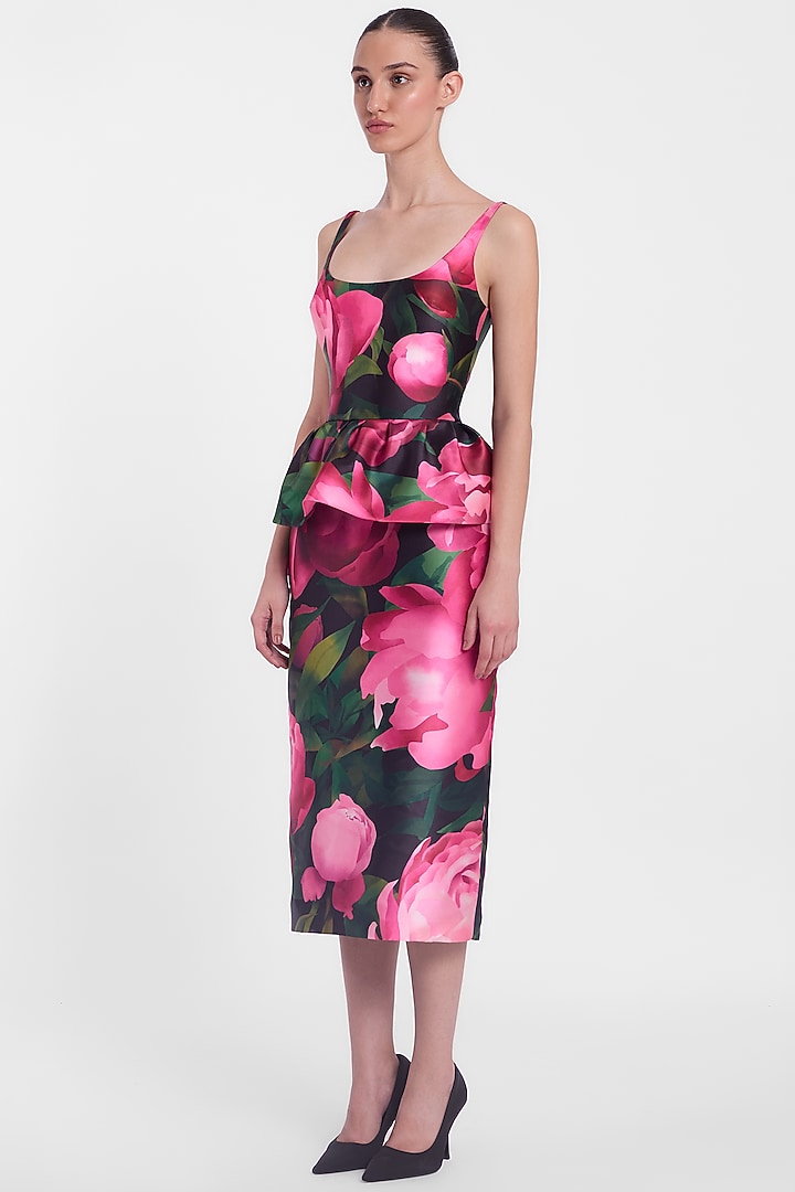 Multi-Colored Mikado Pencil Party Wear Dress by Gauri And Nainika at Pernia's Pop Up Shop