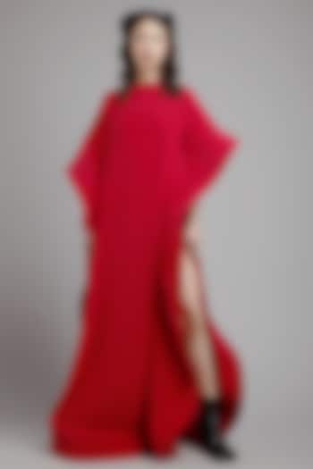 Red Kaftan Maxi Dress by Gauri And Nainika
