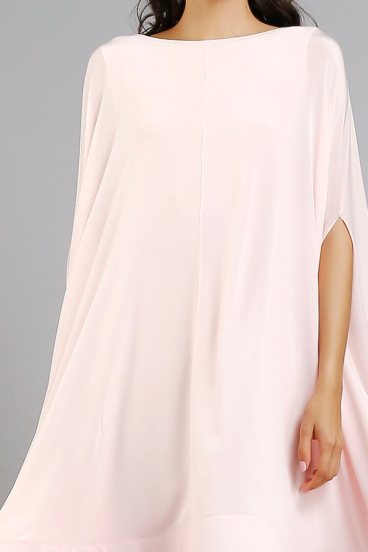 Light Pink Crepe High-Low Cape Party Wear Dress by Gauri And Nainika at Pernia's Pop Up Shop