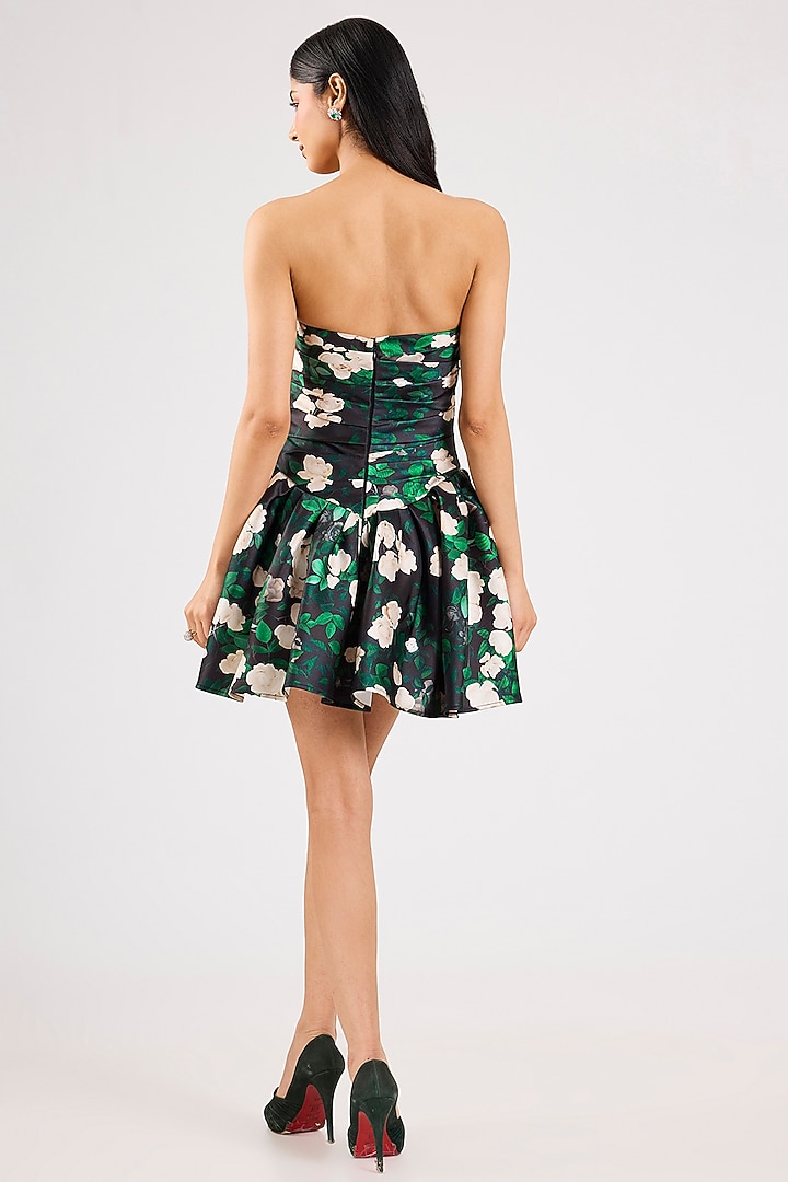 Multi-Colored Mikado Printed Mini Party Wear Dress by Gauri And Nainika at Pernia's Pop Up Shop