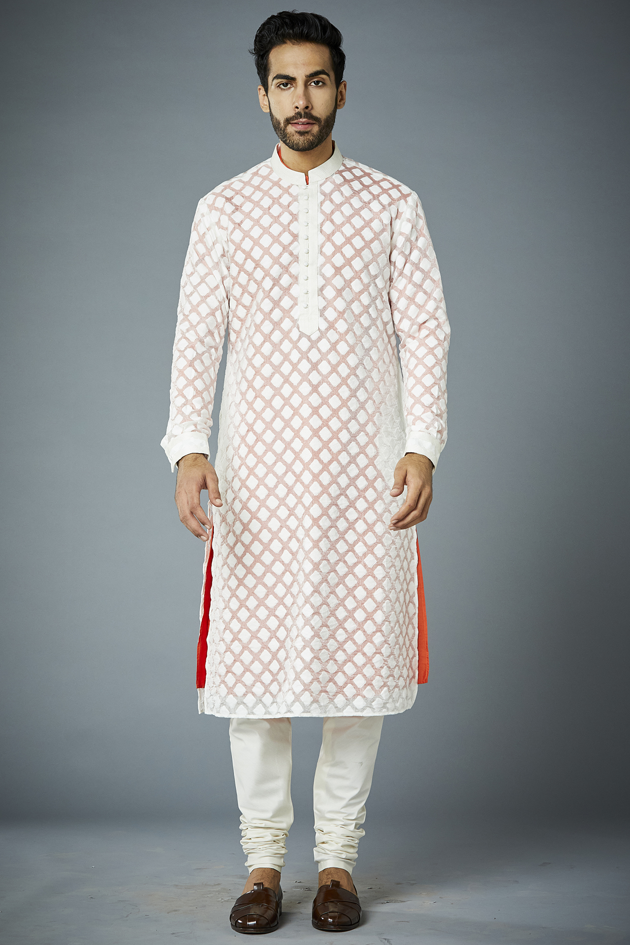 White Tencel Kurta Set by Gargee Designers