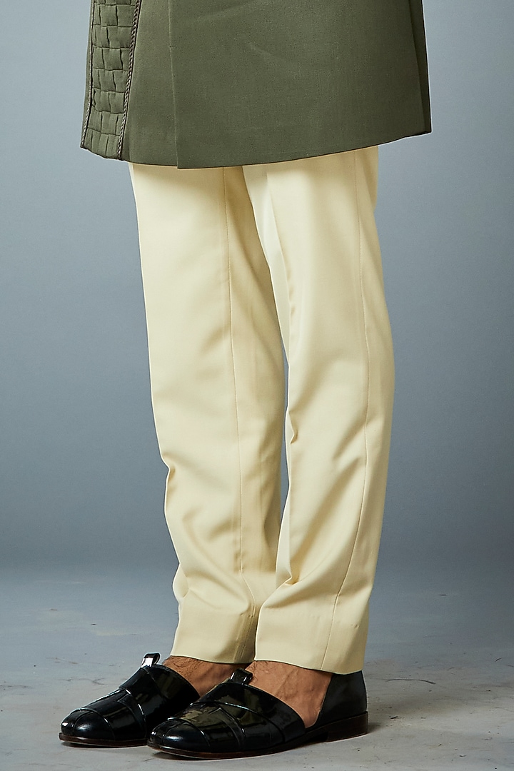 Olive Green Polyester Indo Western Jacket Set by Gargee Designers at Pernia's Pop Up Shop