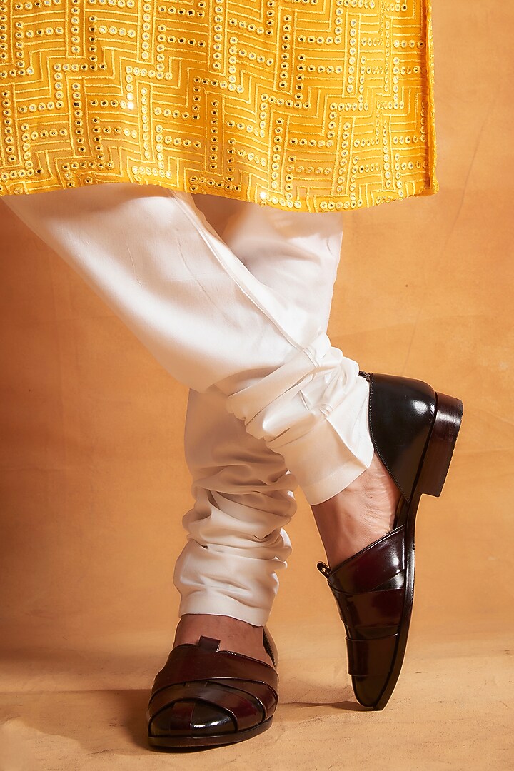 Dandelion Yellow Georgette Mirror Embroidered Kurta Set by Gargee Designers at Pernia's Pop Up Shop