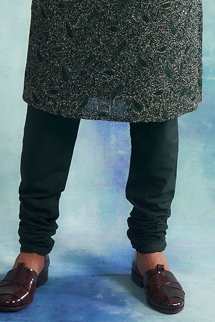Emerald Green Georgette Embroidered Kurta Set by Gargee Designers at Pernia's Pop Up Shop